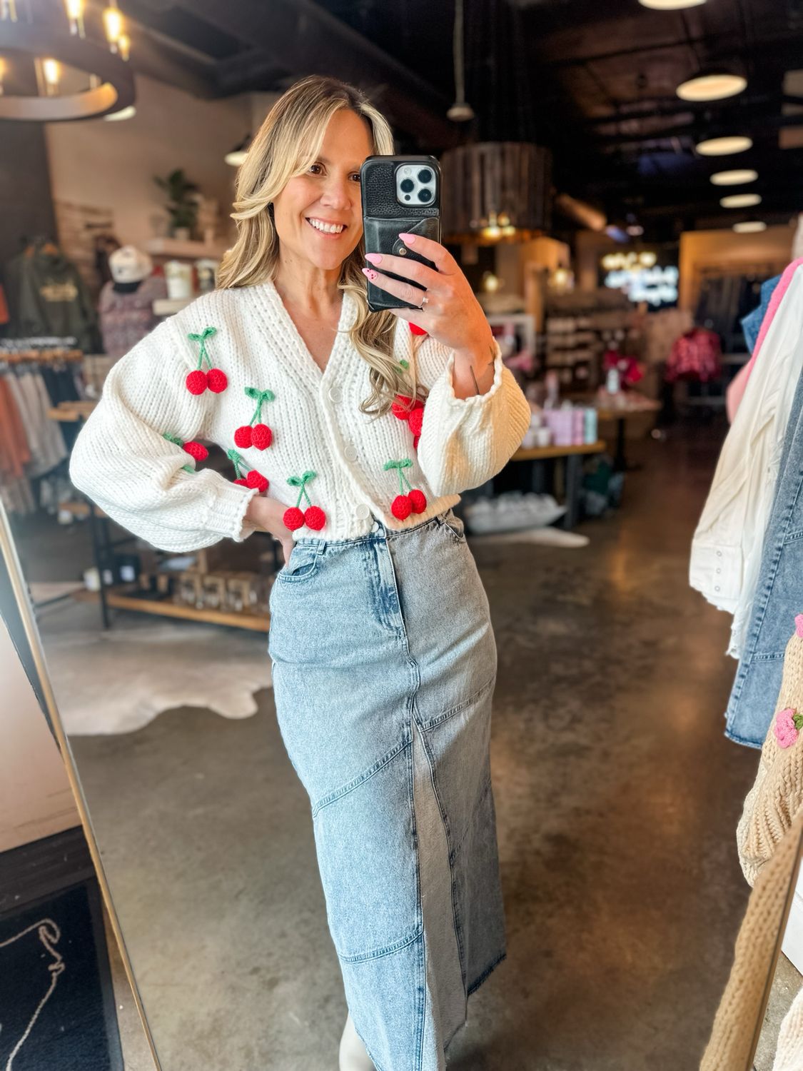 Ivory Cherry Cardigan