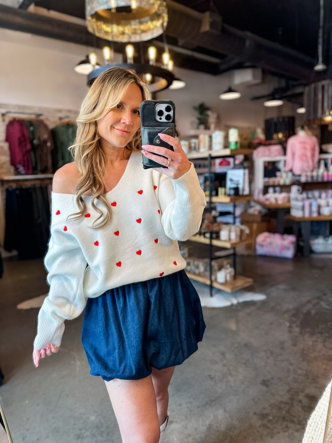 Dark Denim Balloon Mini Skirt