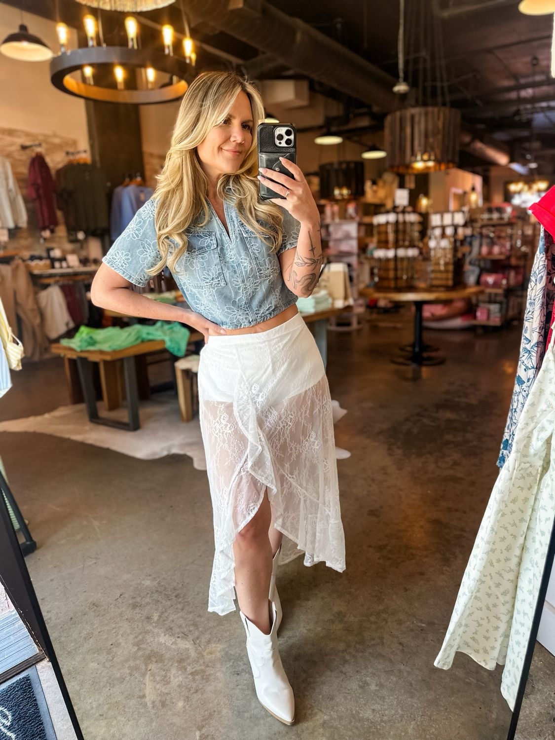 Unlined Lace Skirt w/ Built-in Breifs