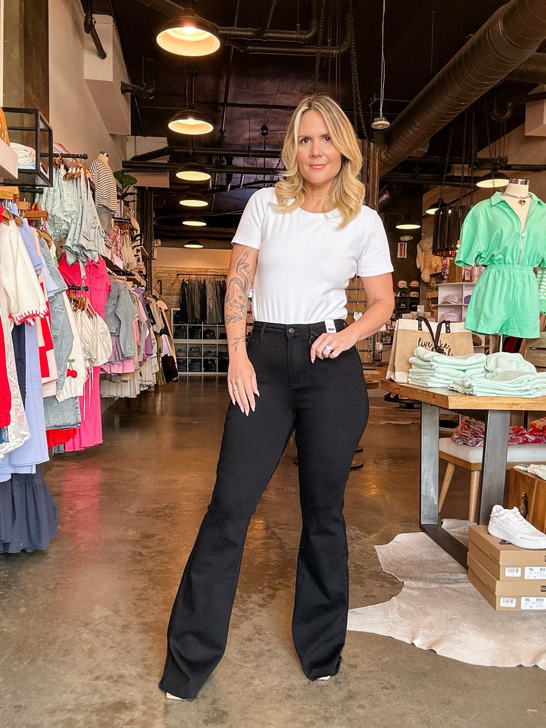 Judy Blue Black Star Seam Flares 