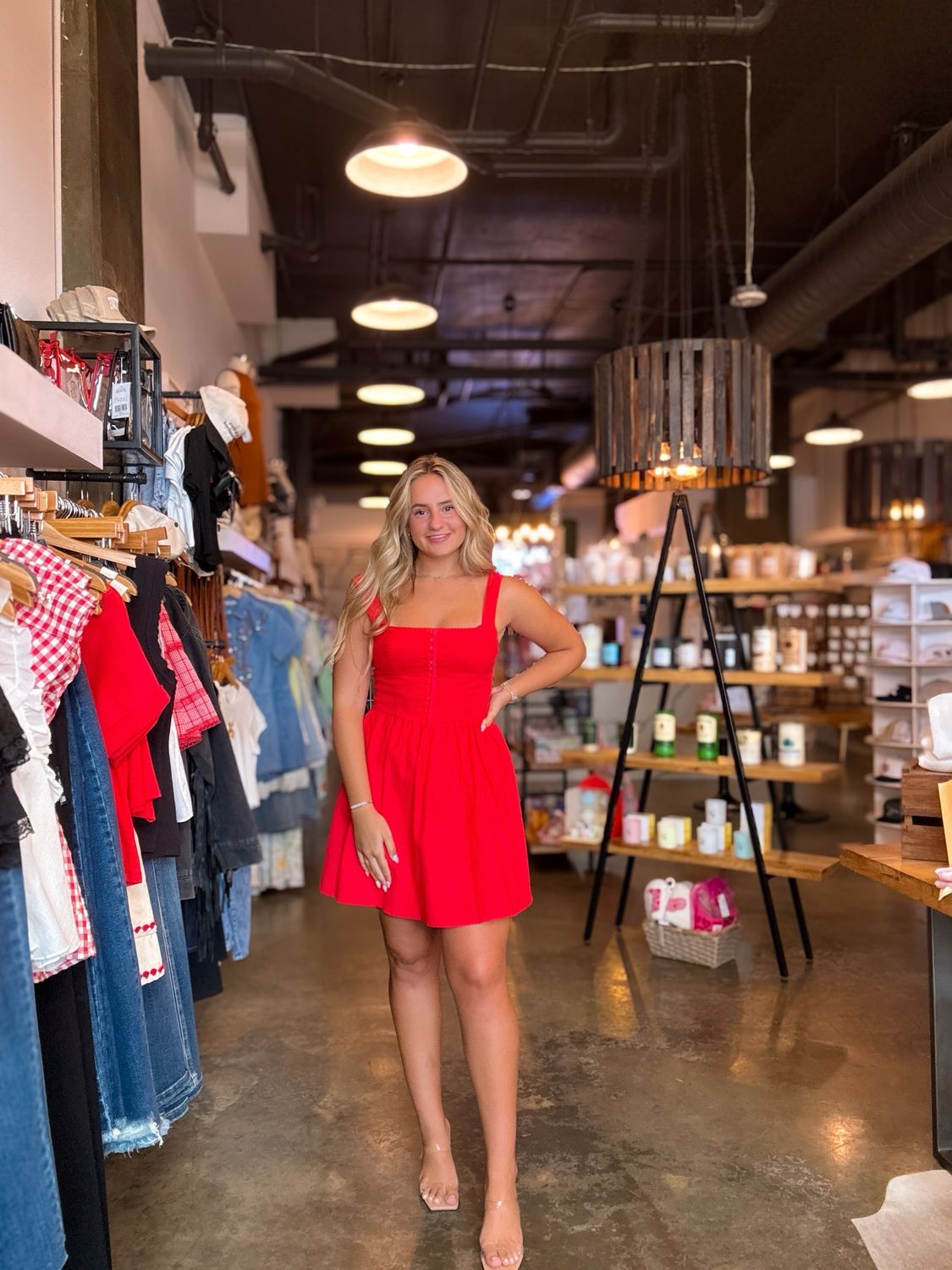 Red Corset Style Sleeveless Mini Dress