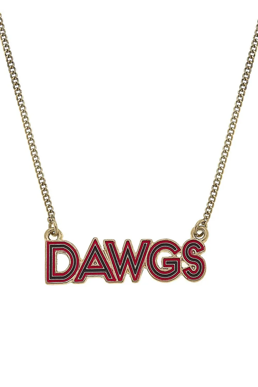 Georgia Bulldogs Outline Enamel Necklace Red/Black