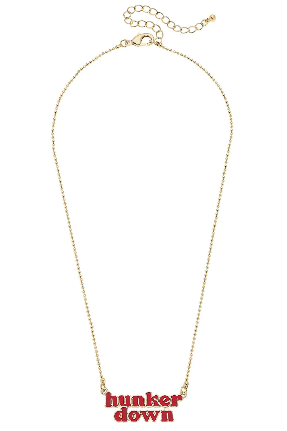 Georgia Bulldogs Slogan Necklace in Red/Shiny Gold