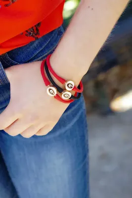 Georgia Bulldogs Enamel Silicone Ball Bead Bracele