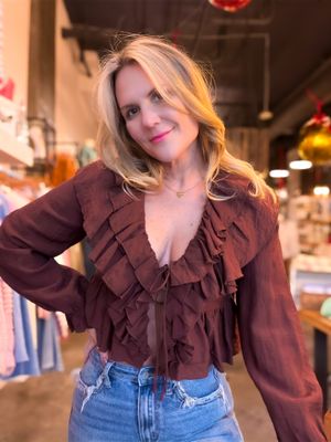 ​The Wild Heart Ruffle Crop Top 🤎