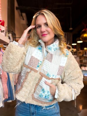 Patchwork Pretty Sherpa Jacket 💙