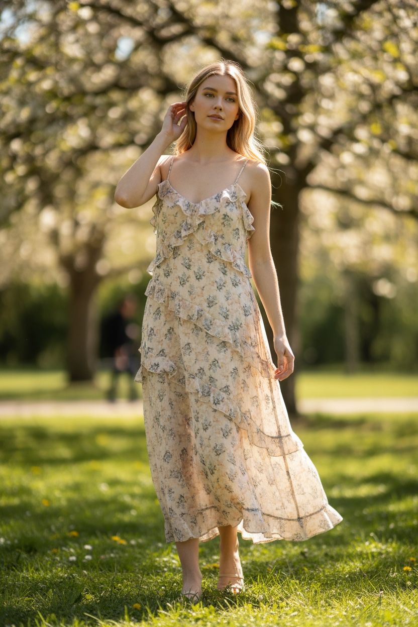 The Whispering Floral Ruffle Maxi Dress 🌼