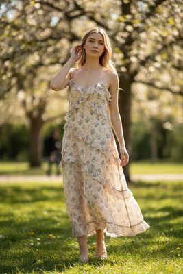 The Whispering Floral Ruffle Maxi Dress 🌼