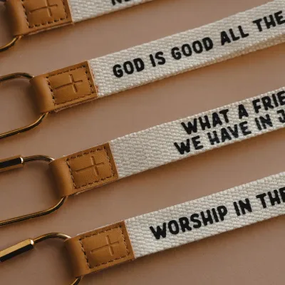 Worship In The Waiting Wristlet Keychain