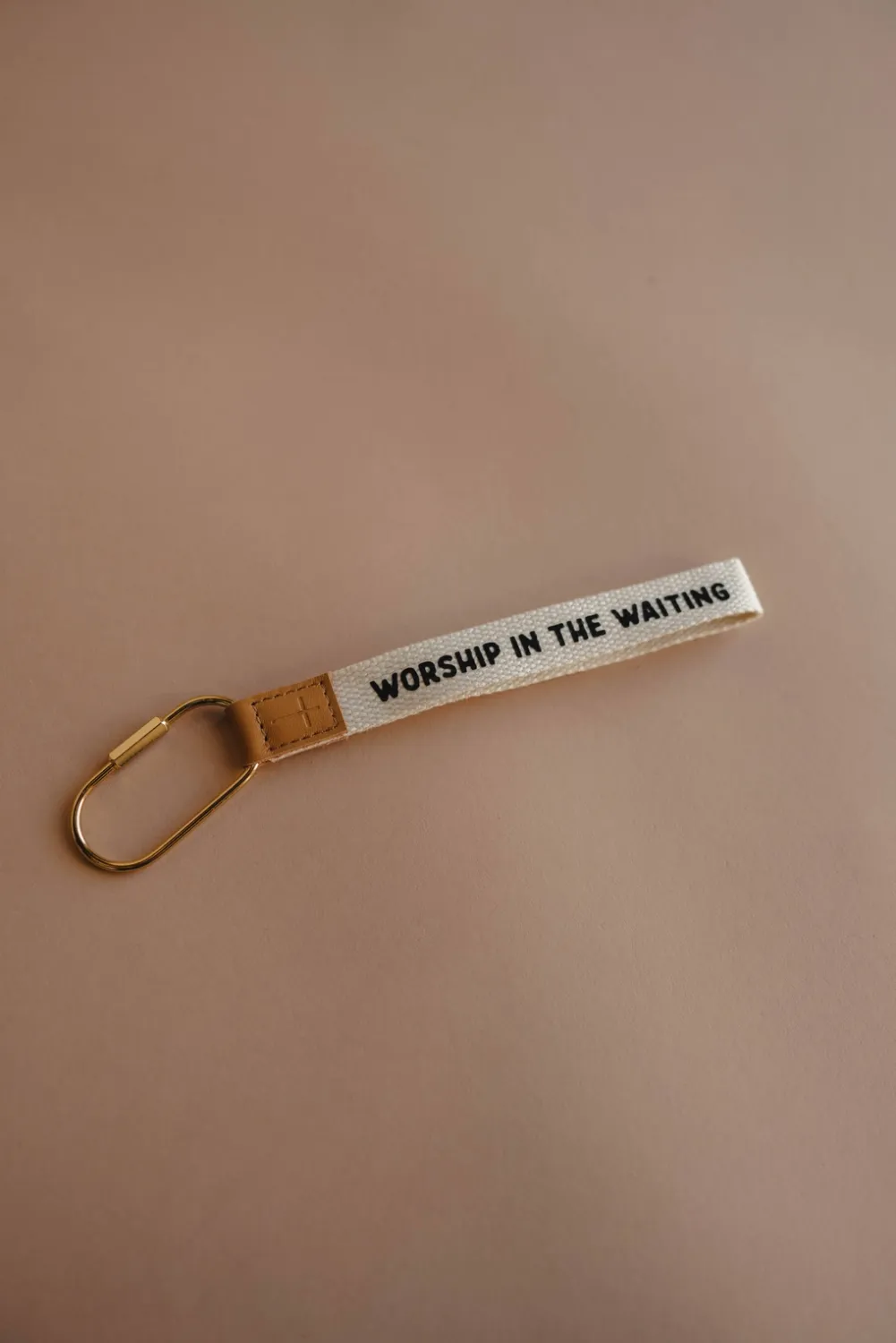Worship In The Waiting Wristlet Keychain
