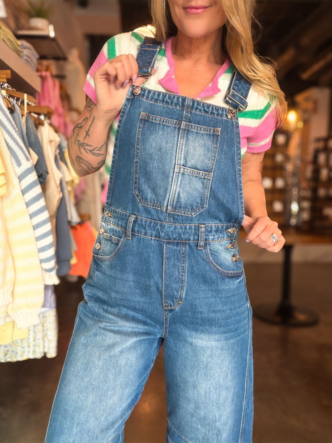 Blue Jean Baby Barrel Overalls