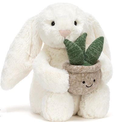 Jellycat Cream Bunny with Plant
