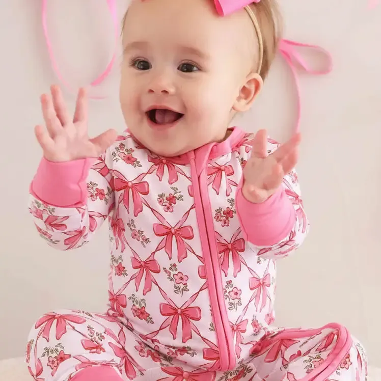 Caden Lane Bow Besties Zip Romper