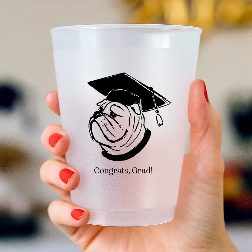 UGA Graduation Bulldog Frosted Cups