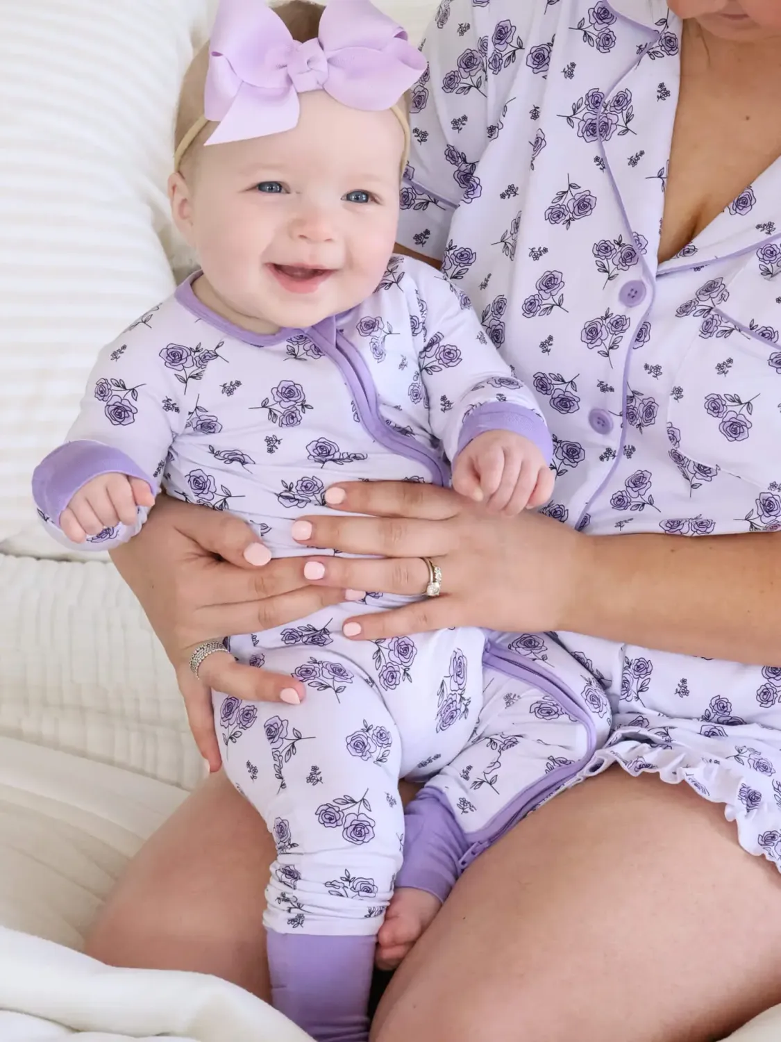 Caden Lane Zip Romper Amethyst Garden