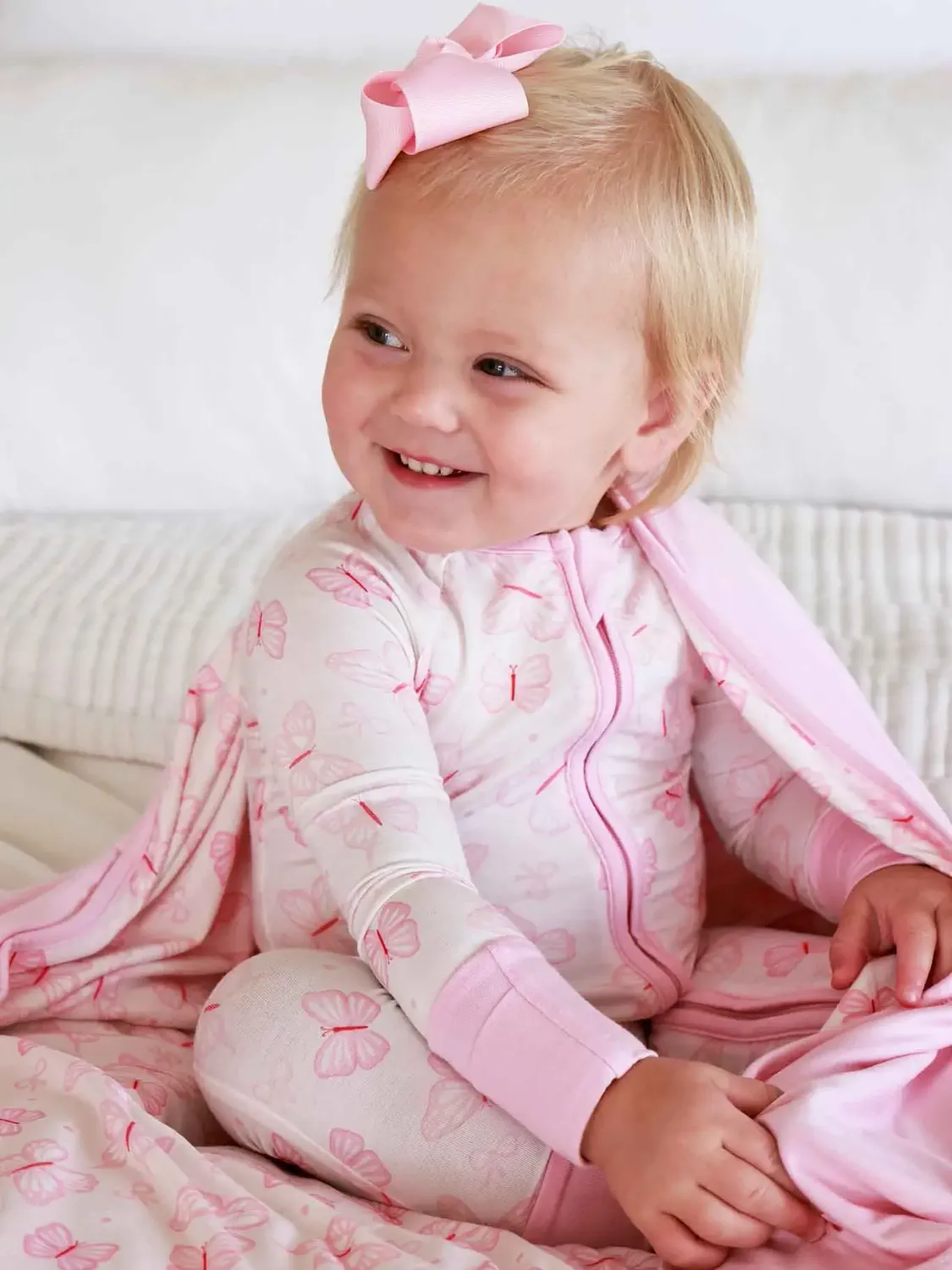 Caden Lane Zip Romper Butterflies