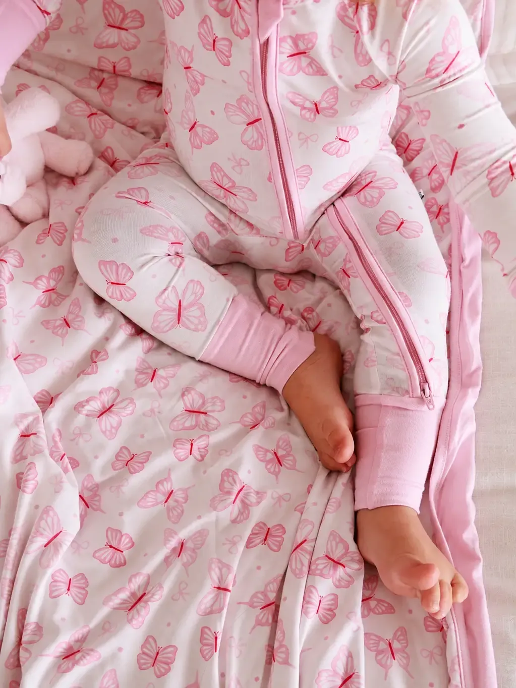 Caden Lane Zip Romper Butterflies
