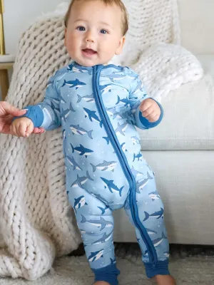 Caden Lane Zip Romper Fin Friends