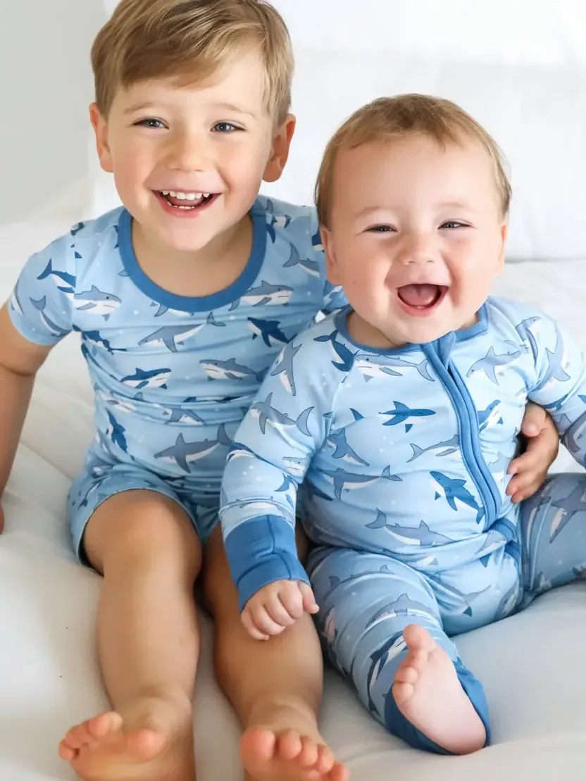 Caden Lane Zip Romper Fin Friends