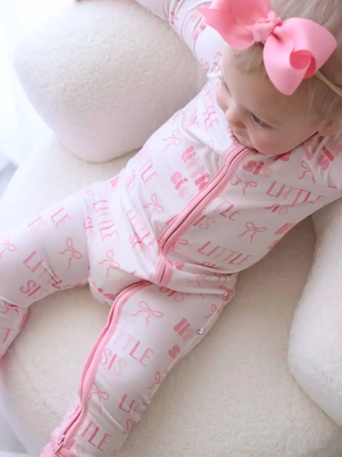 Caden Lane Zip Romper Little Sis