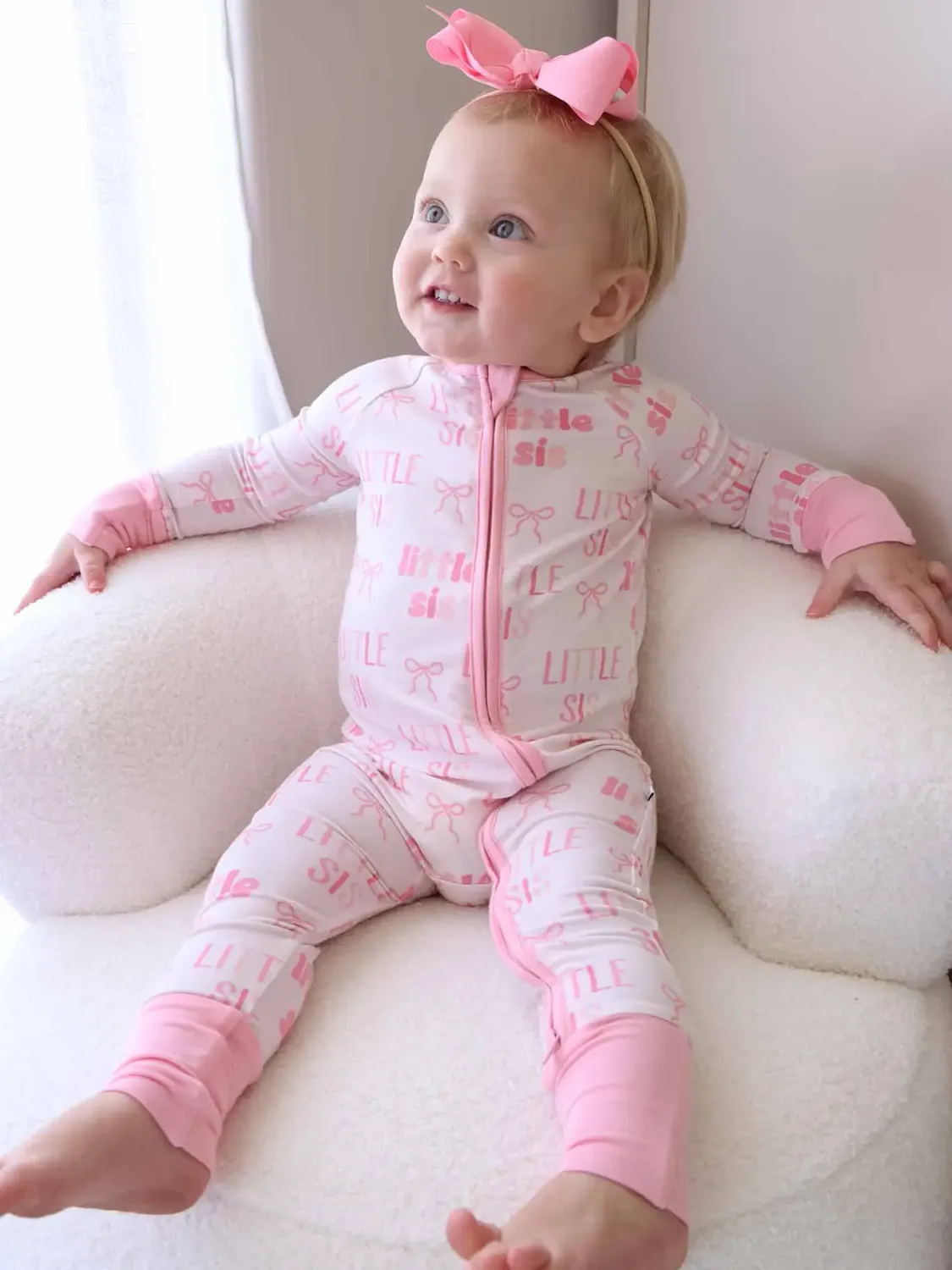 Caden Lane Zip Romper Little Sis