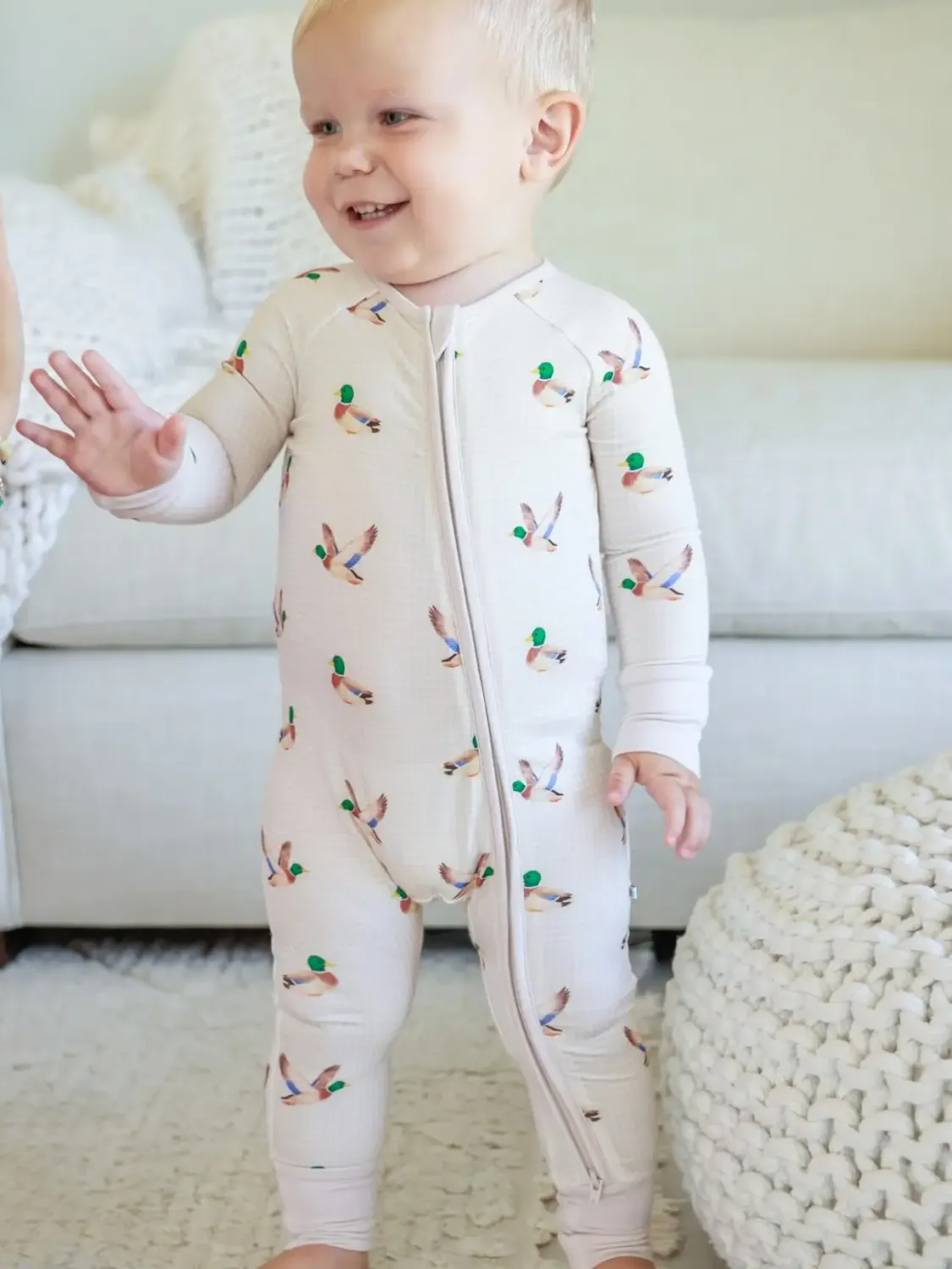 Caden Lane Zip Romper Little Mallard