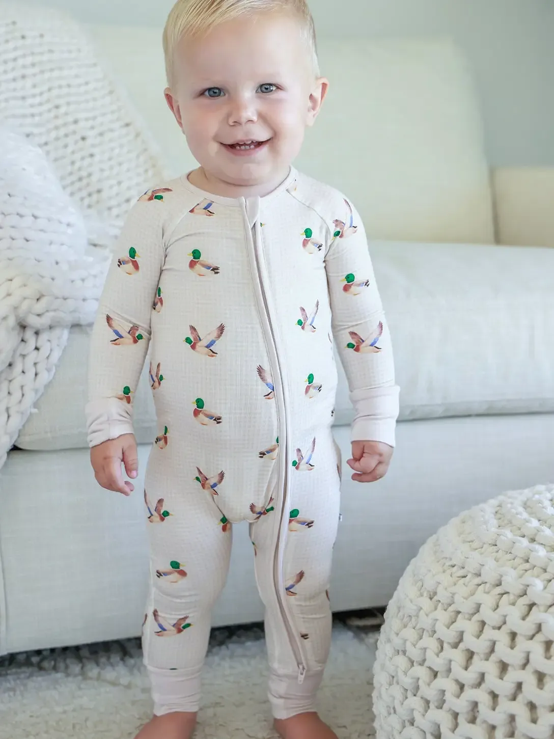 Caden Lane Zip Romper Little Mallard