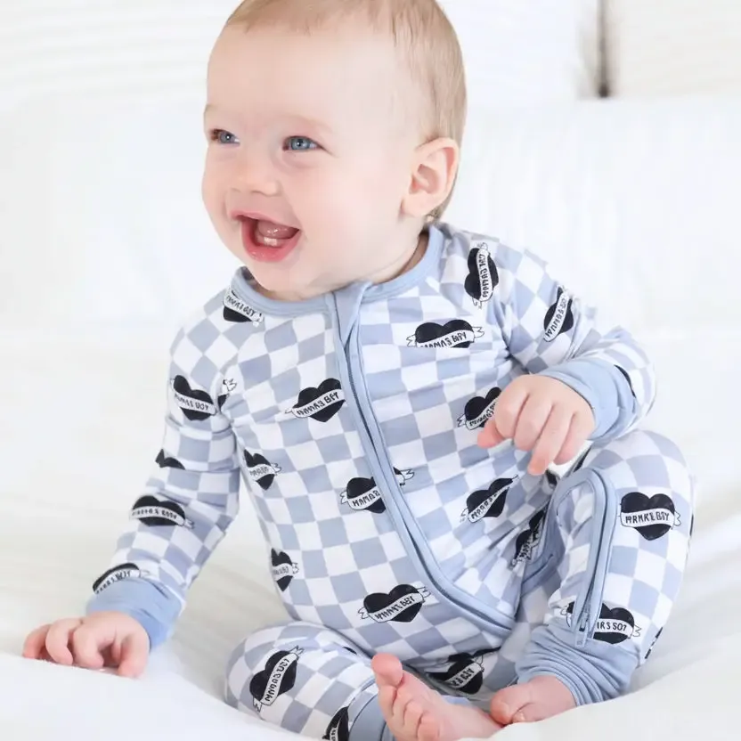 Caden Lane Zip Romper Mama's Boy