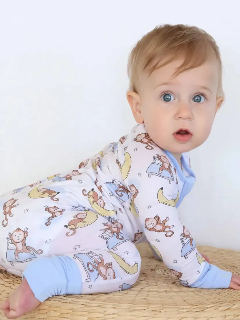 Caden Lane  Zip Romper Monkey
