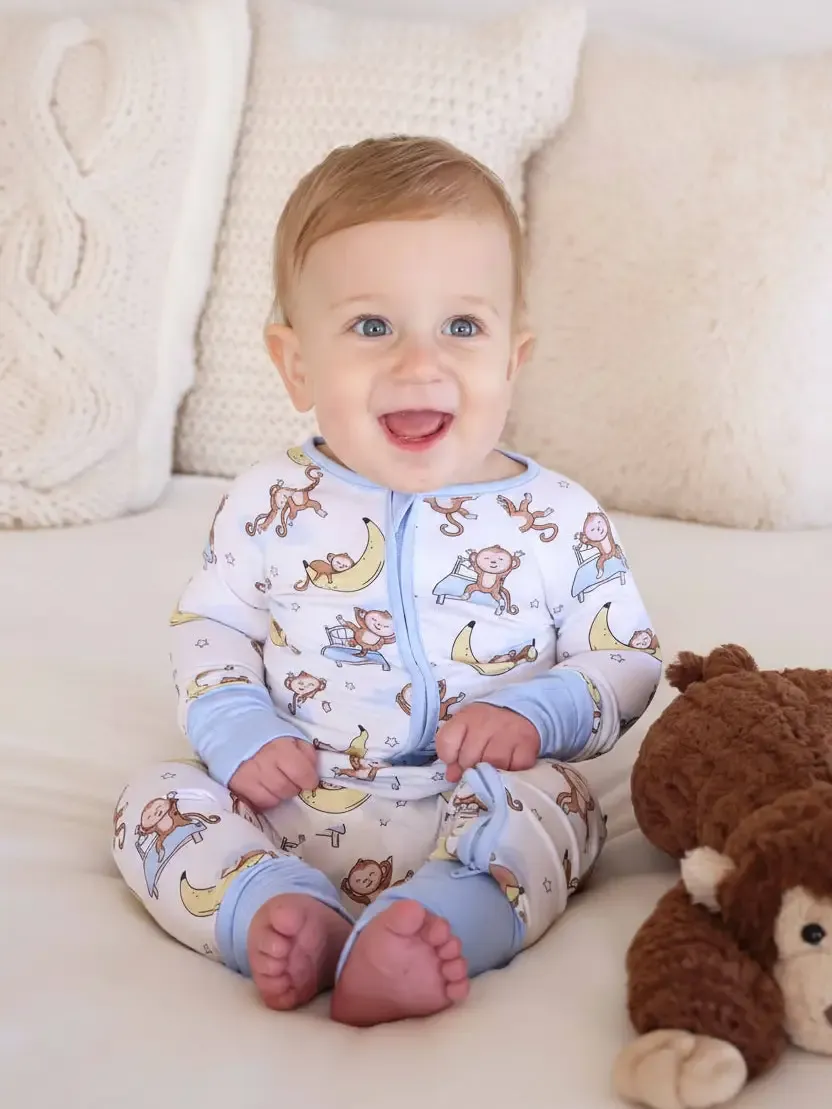 Caden Lane  Zip Romper Monkey