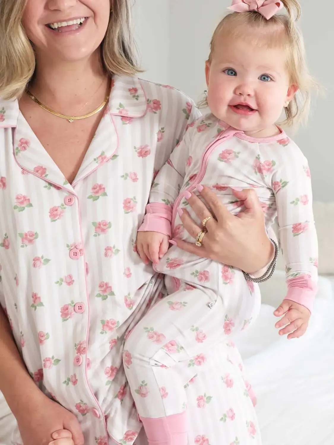 Caden Lane Zip Romper Rose Garden