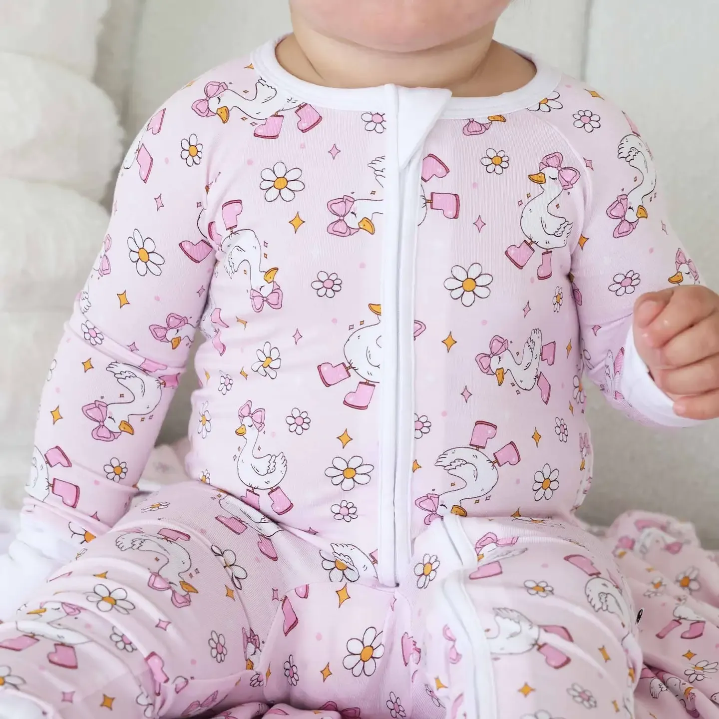 Caden Lane Zip Romper Silly Goose