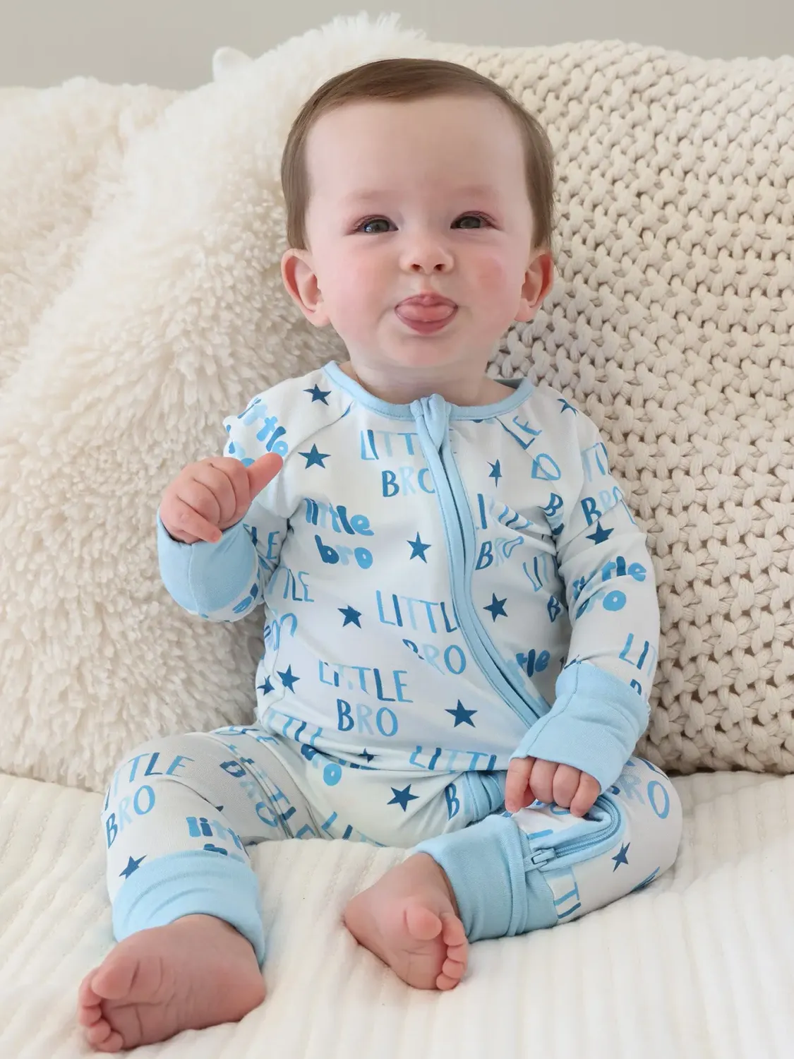 Caden Lane Zip Romper Little Bro