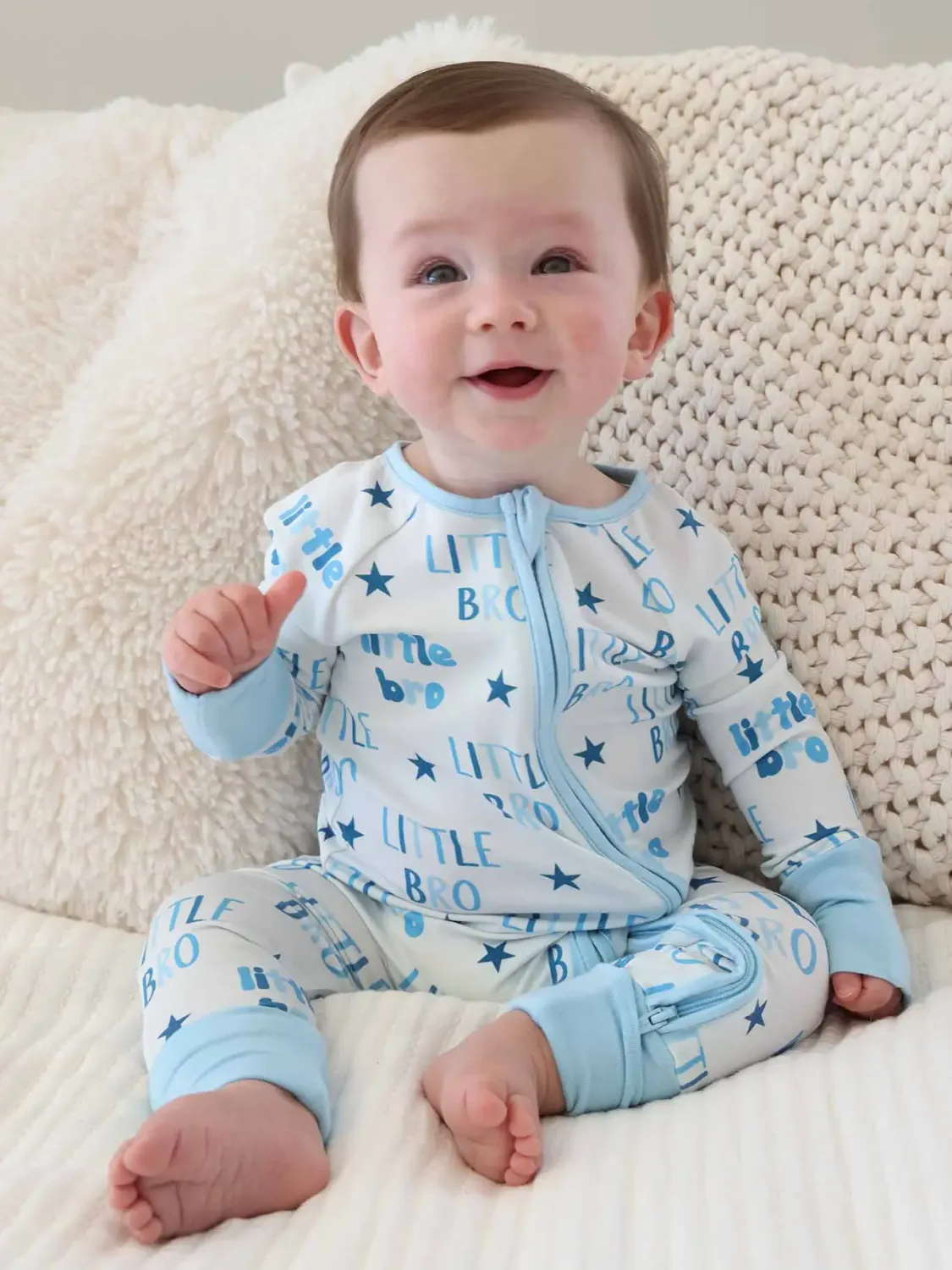 Caden Lane Zip Romper Little Bro