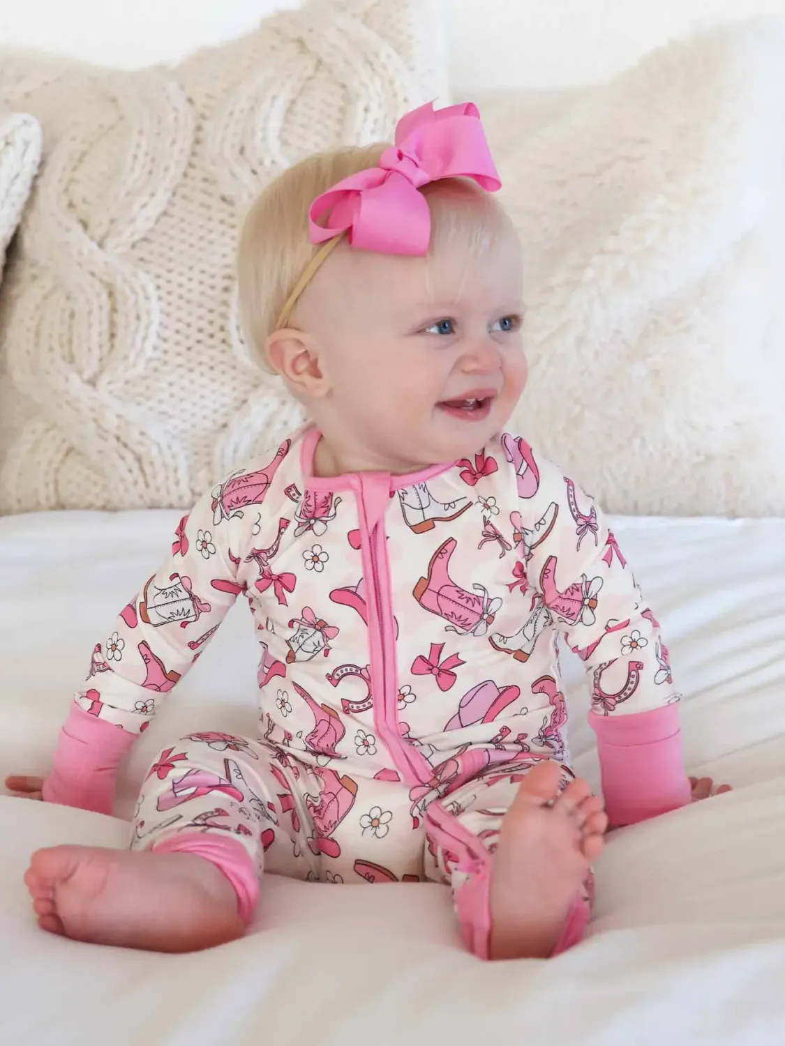 Caden Lane Zip Romper Pink Rodeo
