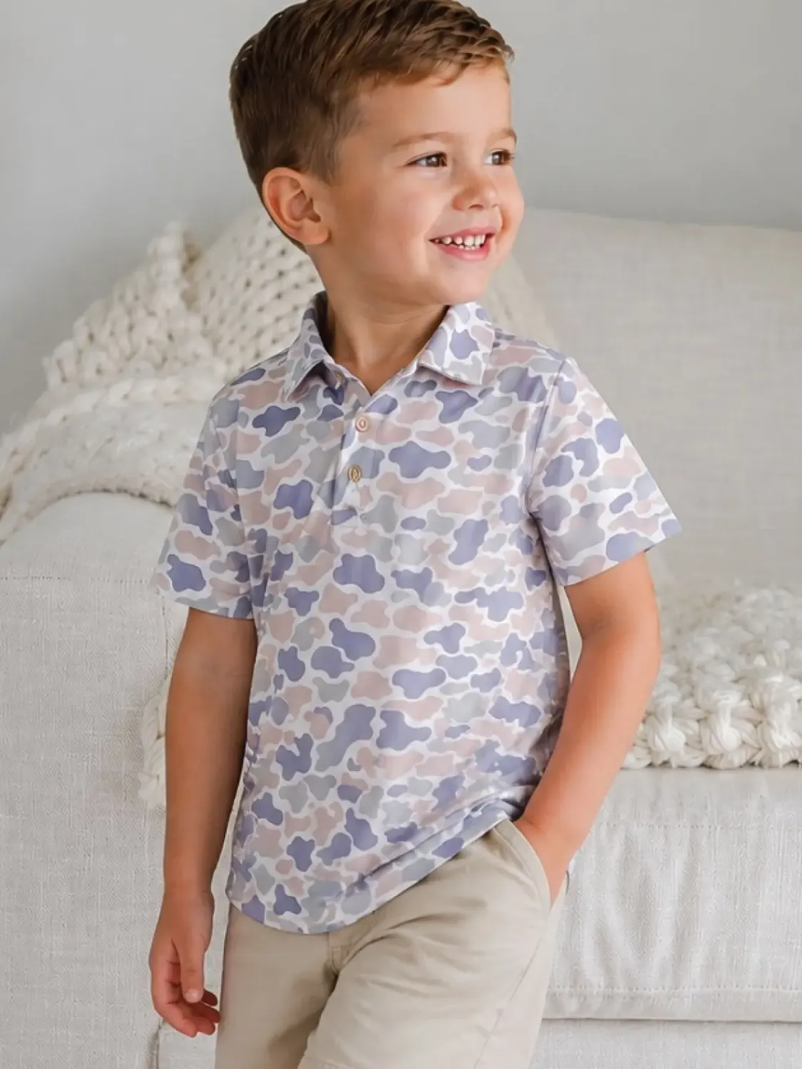 Caden Lane Short Sleeve Polo Camo Cutie