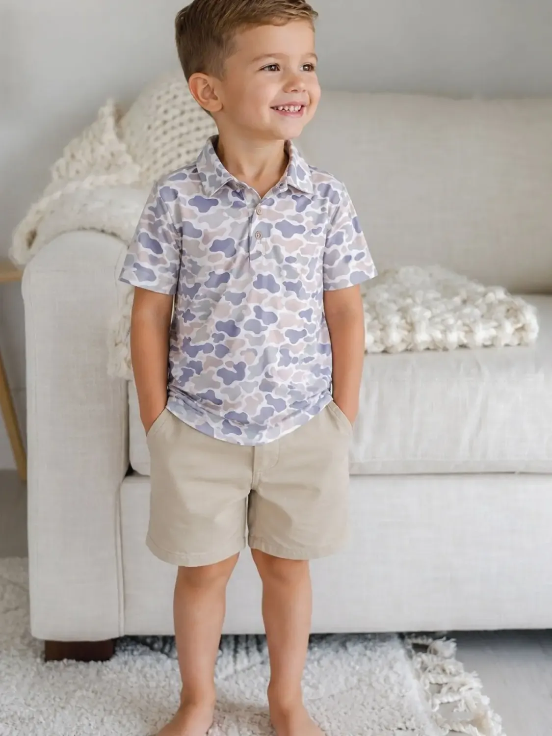 Caden Lane Short Sleeve Polo Camo Cutie