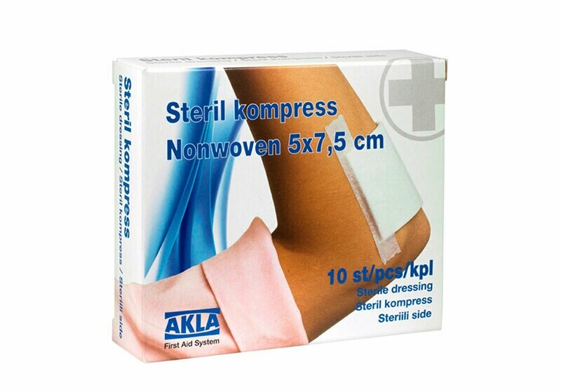 Kompress, nonwoven, 5x7,5cm. Askar om 10 st