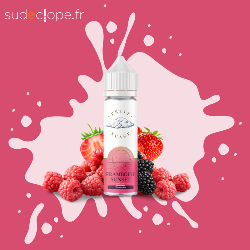 Flacon saveur - fruité 60 ml - Framboise Sunset - Petit nuage