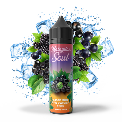 Flacon saveur- Fruitée frais Malaysian Soul Cassis mûre baie d'aronia 50 ml - bobble Flacon saveur- Fruitée frais Malaysian Soul Cassis mûre baie d'aronia 50 ml - bobble