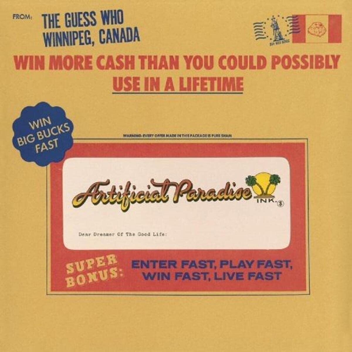 The Guess Who &quot;Artificial Paradise&quot; VG+ 1973
