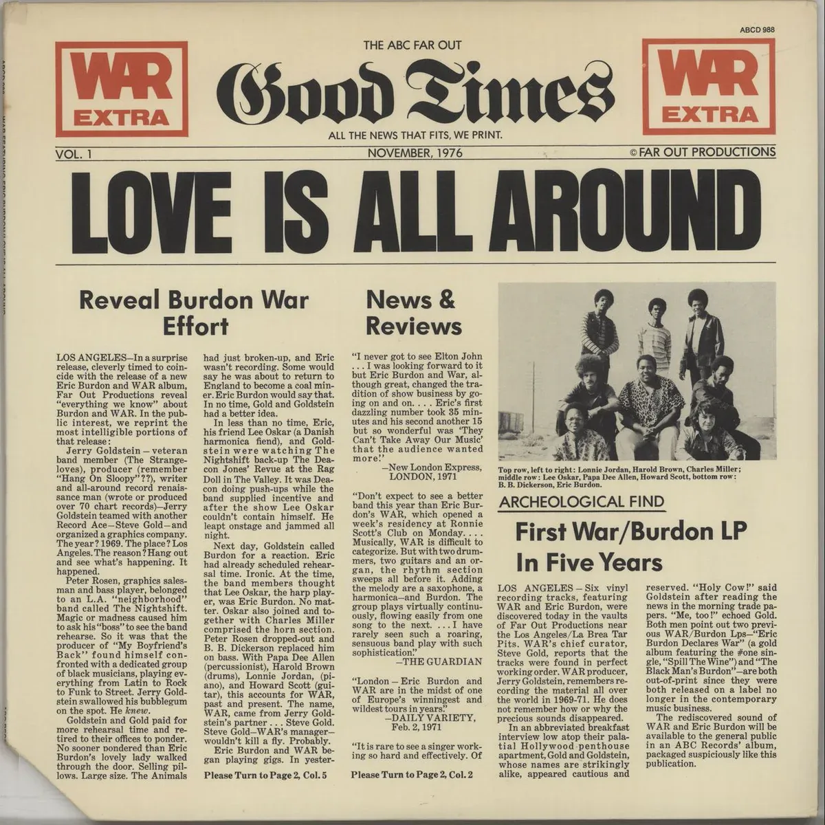 War "Love Is All Around" EX+ 1976 