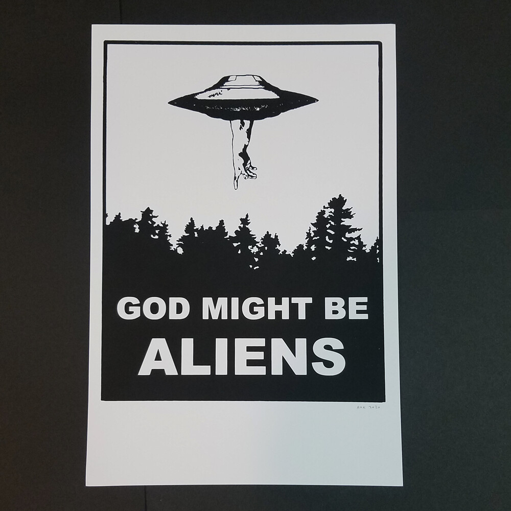 GOD MIGHT BE ALIENS poster