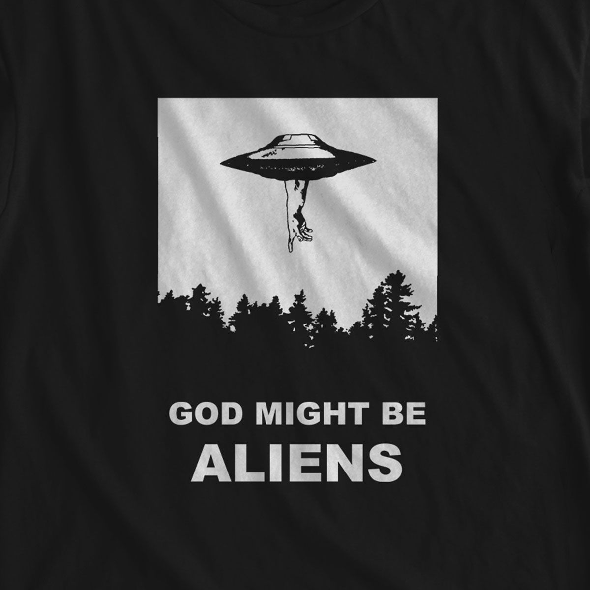 GOD MIGHT BE ALIENS black T
