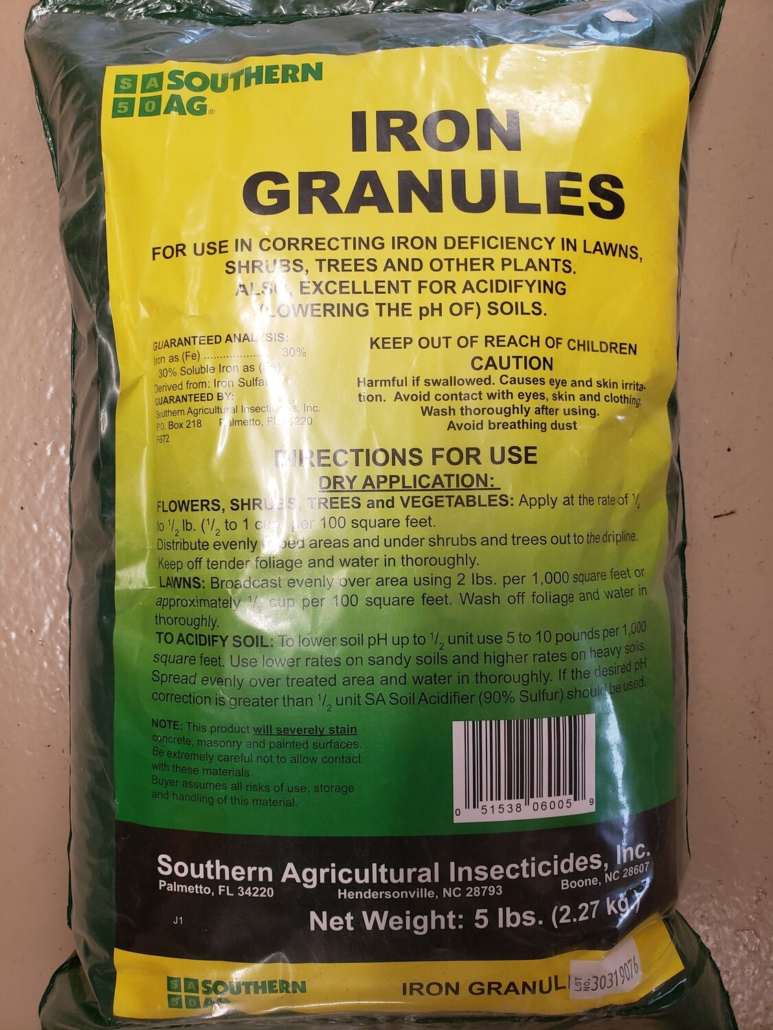 Southern Ag Iron Granules 5lb