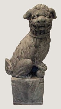 Dog with Right Paw Up Statue