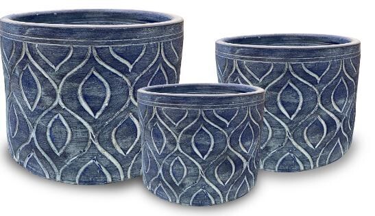Thai Cylinder Pots-Blue
