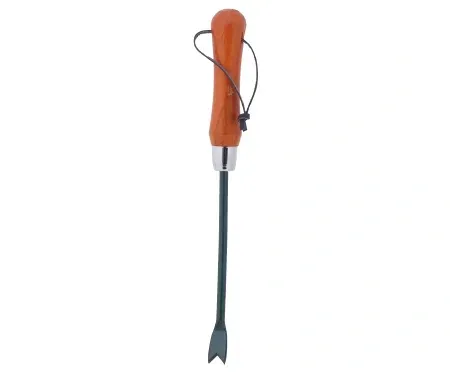 Weeder with wood handle