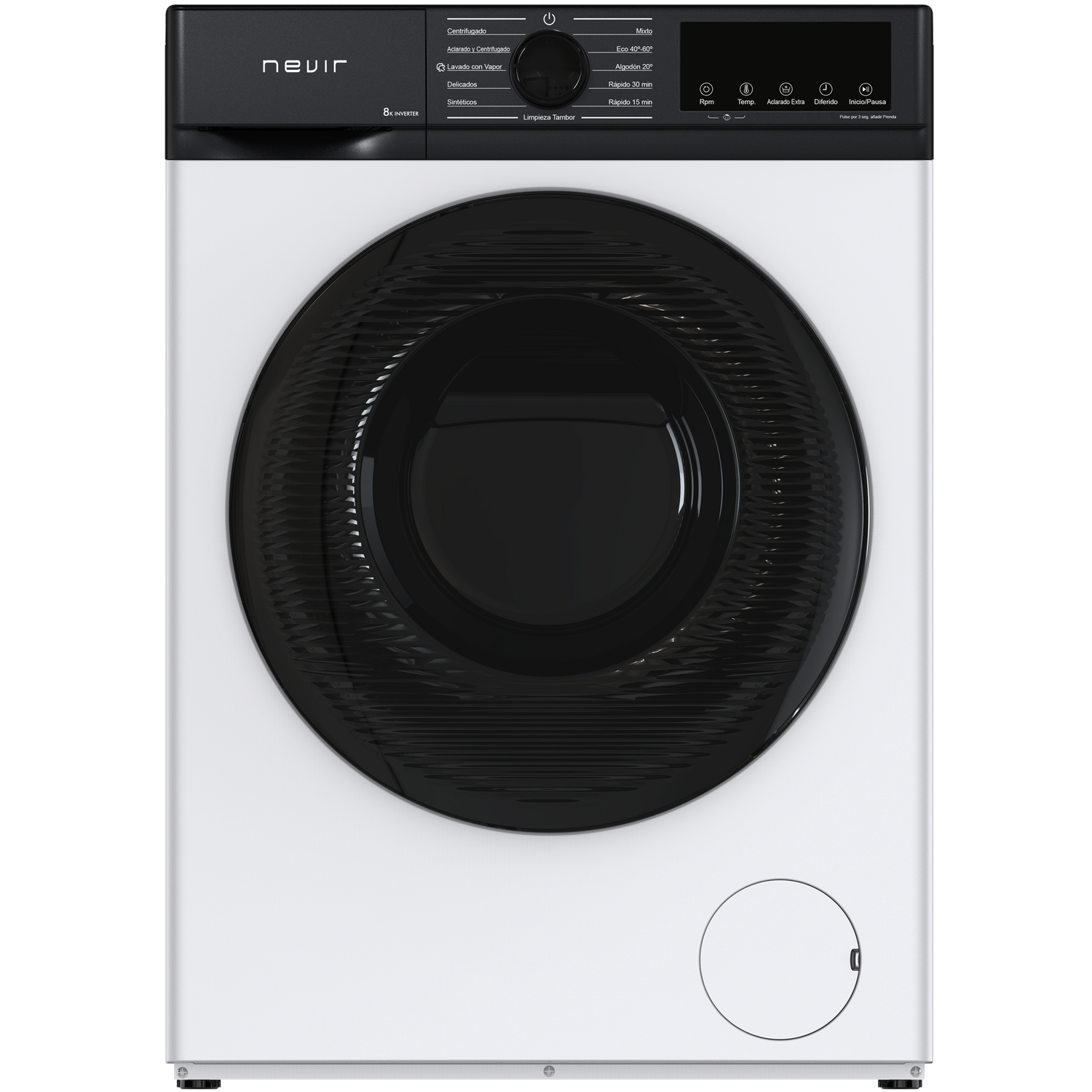 LAVADORA NEVIR NVR-WMFL1280INA-BC 8KG A