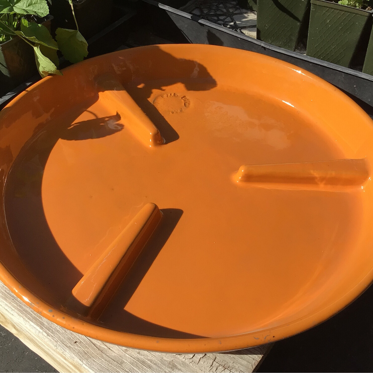 Glazed 18&quot; Rib Saucer - CITRUS ORANGE